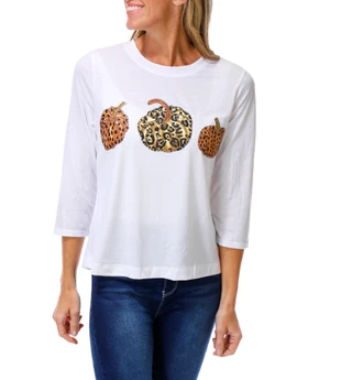 Thumbnail 1: Magical Season Women's 3/4 Sleeve Studded Graphic Tee 