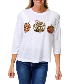 Thumbnail 1: Magical Season Women's 3/4 Sleeve Studded Graphic Tee 