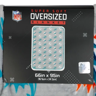 Thumbnail 2: Pegasus Sports 66x95 Super Soft Oversized Miami Dolphins Blanket 