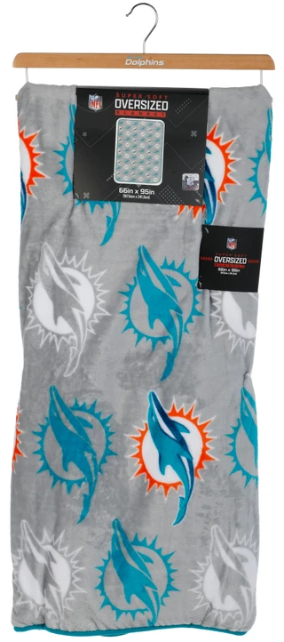 Thumbnail 1: Pegasus Sports 66x95 Super Soft Oversized Miami Dolphins Blanket 