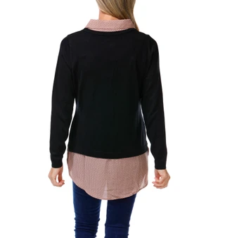 Thumbnail 2: Adrianna Papell Women's Long Sleeve Twofer Sweater 