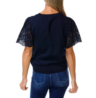 Thumbnail 2: Nanette Lepore Women's Eyelet Sleeve Sweater Top 