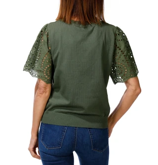 Thumbnail 2: Nanette Lepore Women's Eyelet Sleeve Sweater Top 