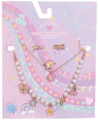 Thumbnail 1: Capelli New York 5 Pc Statement Necklace & Ring Set 