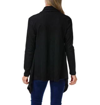 Thumbnail 2: BOBEAU Women's Solid Open Front Cardigan  