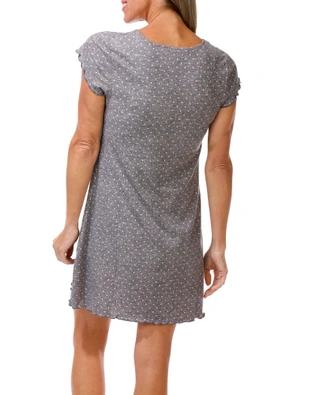 Thumbnail 2: Laura Ashley Women's Short Sleeve Henley Nightgown 