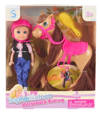 Thumbnail 1: Brooklyn Lollipop Sophie Sixteen Doll and Horse with Brush & Helmet 