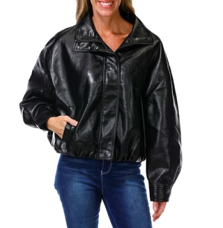 Thumbnail 1: Cisono Juniors Faux Leather Bubble Jacket 