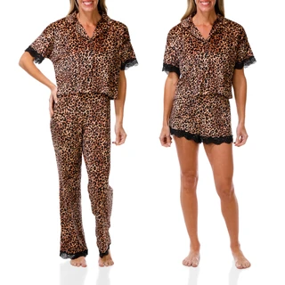 Thumbnail 1: Juicy Couture Juniors 3 Pc Fleece Pajama Pants & Shorts Set w/ Lace Trim 