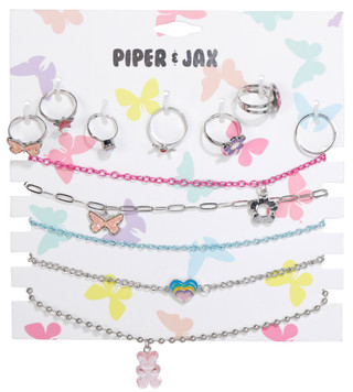 Thumbnail 1: Piper & Jax 12 Pc Ring & Necklace Set 