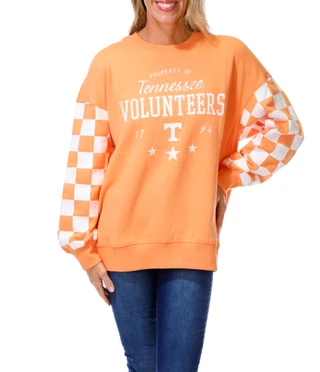 Thumbnail 1: Gameday Social Apparel Co. Women's Fleece Crew Neck Graphic Sweatshirt 