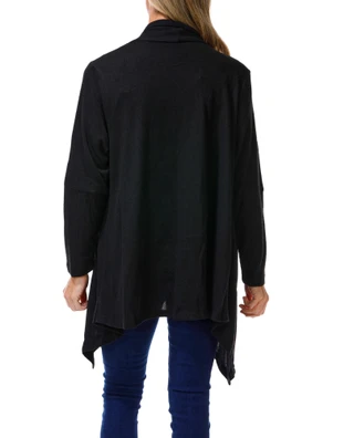 Thumbnail 2: BOBEAU Women's Solid Open Front Cardigan  