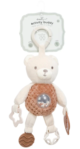 Thumbnail 1: Dream Gro Stroller Activity Bear with Teethers & Rattle 