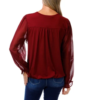 Thumbnail 2: ADRIENNE VITTADINI Women's Double Yoke Ruffle Top 