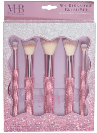 Thumbnail 1: Must-Have Beauty 5 Pc Rhinestone Makeup Brush Set 