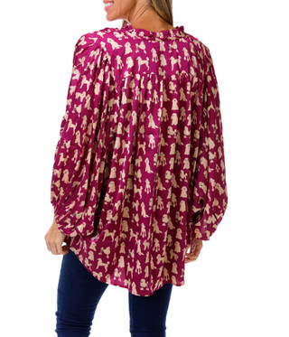 Thumbnail 2: Entro Women's Printed Tie Front Satin Shirt 