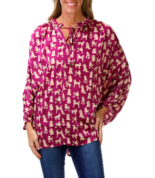 Thumbnail 1: Entro Women's Printed Tie Front Satin Shirt 