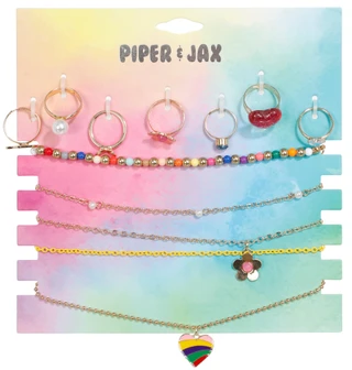 Thumbnail 1: Piper & Jax 12 Pc Ring & Necklace Set 