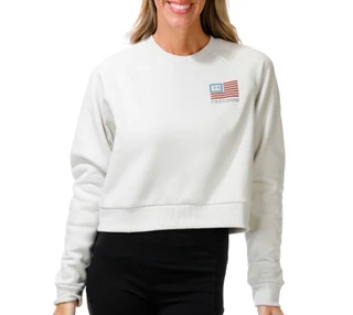 Thumbnail 1: Under Armour Women's Long Sleeve Freedom Flag Cropped Sweatshirt  