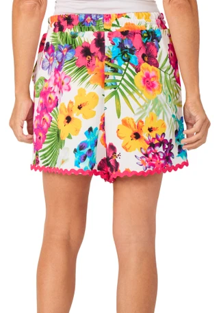 Thumbnail 2: Nicole Miller Women's Tropical Floral Tassel Short 