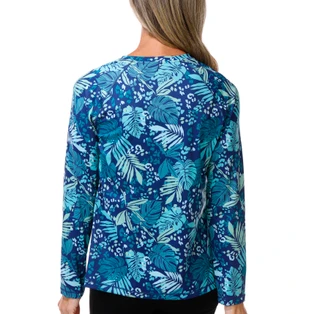 Thumbnail 3: REEL LEGENDS Women's Long Sleeve Cheetah Palm BeachPro Shirt  