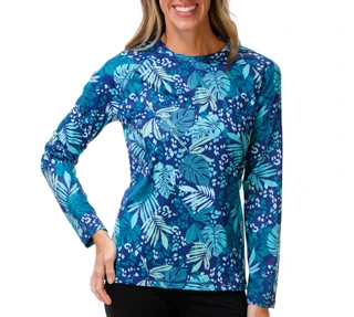 Thumbnail 1: REEL LEGENDS Women's Long Sleeve Cheetah Palm BeachPro Shirt  