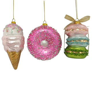 Thumbnail 2: Magical Season Sweet Treats Glass Ornament Set - 3 Piece 