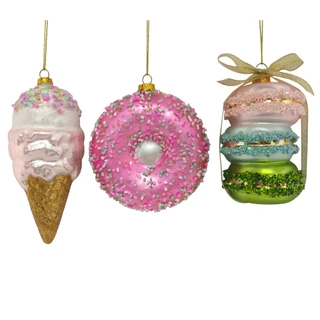 Thumbnail 3: Magical Season Sweet Treats Glass Ornament Set - 3 Piece 