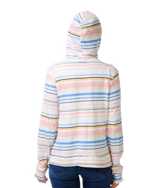 Thumbnail 2: REEL LEGENDS Women's Long Sleeve Pullover Striped Hoodie 