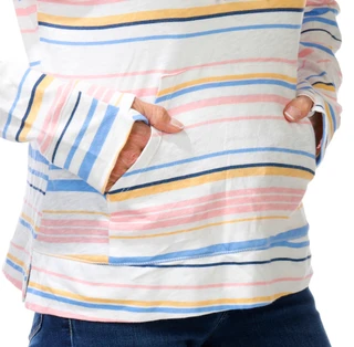 Thumbnail 3: REEL LEGENDS Women's Long Sleeve Pullover Striped Hoodie 