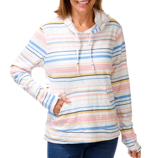 Thumbnail 1: REEL LEGENDS Women's Long Sleeve Pullover Striped Hoodie 