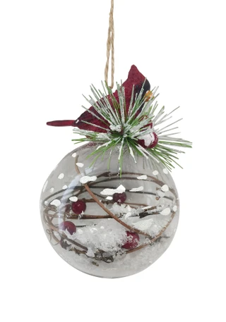 Thumbnail 1: Magical Season Glass Cardinal on Ornament Ball 