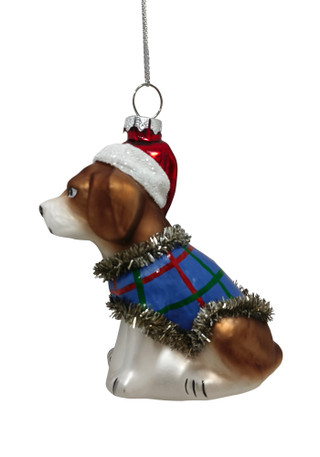 Thumbnail 2: Magical Season Glass Dog in Sweater & Hat Ornament 