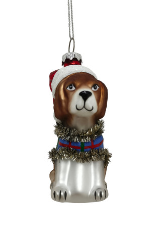 Thumbnail 1: Magical Season Glass Dog in Sweater & Hat Ornament 