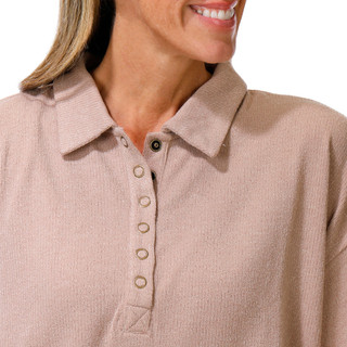 Thumbnail 2: J.O.A Junior's Long Sleeve Half Buttoned Pull Over Sweater 