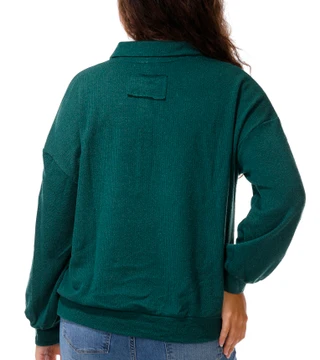Thumbnail 2: J.O.A Junior's Long Sleeve Half Buttoned Pull Over Sweater 