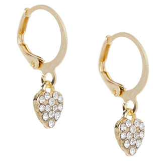 Thumbnail 2: Noir Gold Cross Dangle Hug Earring Set 