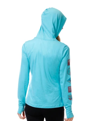 Thumbnail 3: Salt Life Women's Long Patch Sleeve Logo Hoodie Shirt  