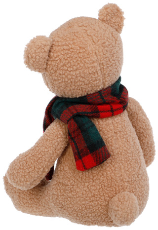 Thumbnail 2: Magical Season 12in Christmas Weighted Teddy Bear Decor w/ Plaid Scarf 