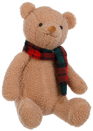 Thumbnail 1: Magical Season 12in Christmas Weighted Teddy Bear Decor w/ Plaid Scarf 