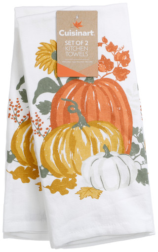 Thumbnail 1: CUISINART 2 Pk Harvest Pumpkin Kitchen Towels  