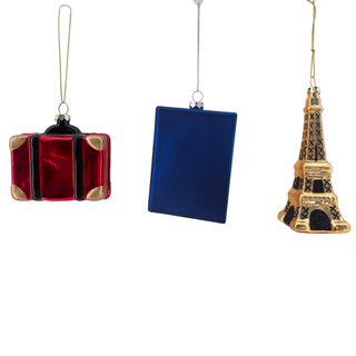 Thumbnail 2: Magical Season Travel Adventure Glass Ornament Set - 3 Piece 