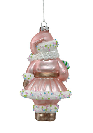 Thumbnail 2: Magical Season Pink Sweets Santa Glass Ornament 
