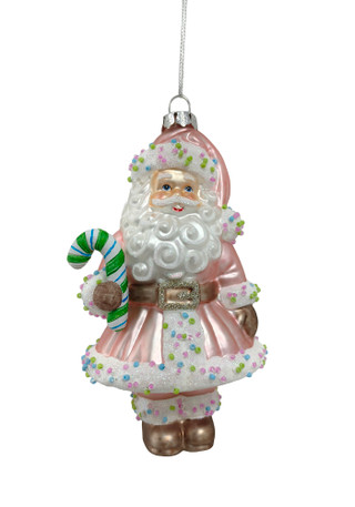 Thumbnail 1: Magical Season Pink Sweets Santa Glass Ornament 