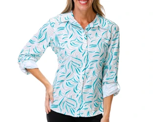 Thumbnail 1: REEL LEGENDS Women's Long Sleeve Button Up Collared Fishing Top  