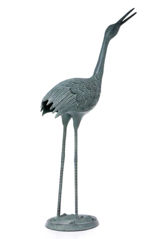 Thumbnail 2: San Pacific Coastal Garden Decor Crane Head Up Metal Figurine  