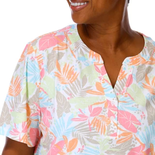 Thumbnail 3: Coral Bay Plus Short Sleeve Fronds On Spot Henley Tee 