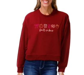 Thumbnail 1: Marled Women's Petite Long Sleeve Fall Vibes Sweater 
