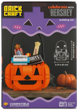 Thumbnail 2: Brick Craft 155 Pc Halloween Trick or Treat Tub Building Set 
