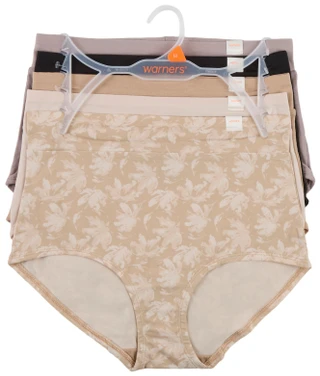 Thumbnail 1: Warner's Women's 5 Pk High Waist Cotton Brief Panties  